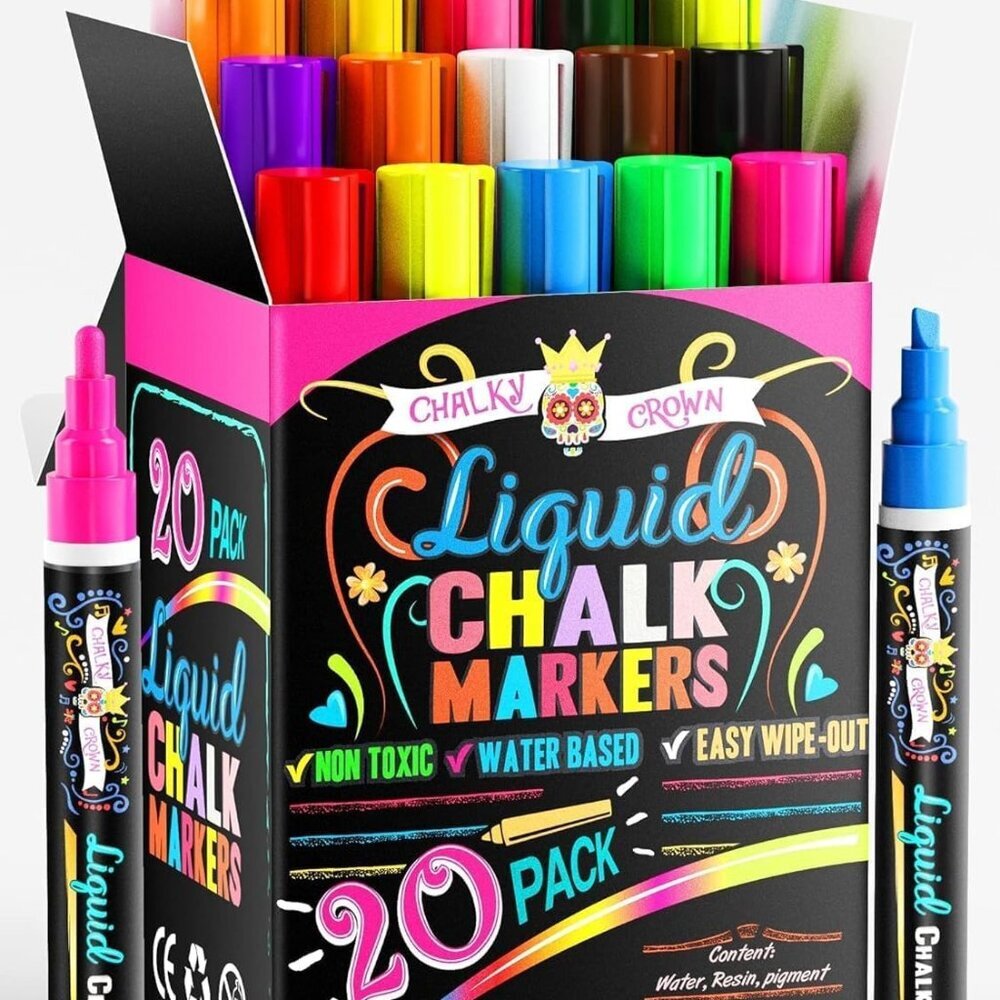 Bold Chalk Markers - Dry Erase Marker Pens - Liquid Chalk Markers for Chalkboard